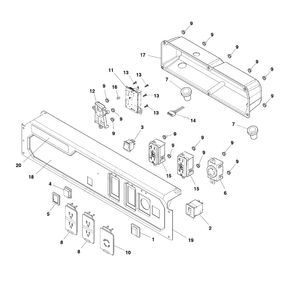 Control Panel Diagram and Parts List for 030731-00  Briggs and Stratton Generator